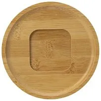 Кофейная пара с бамбуковым блюдцем Mandy, белый (Р)