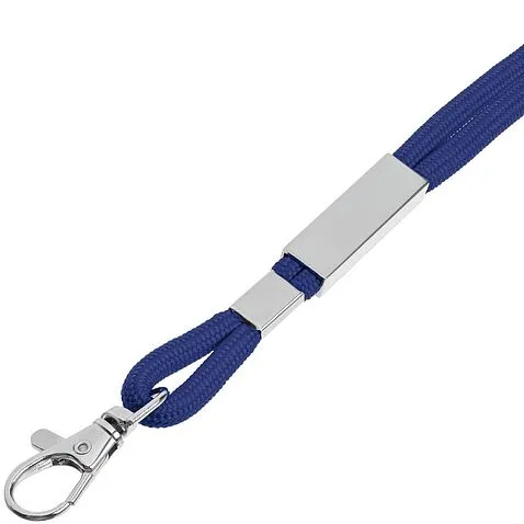 Шнурок для бейджа Tube Metal, синий
