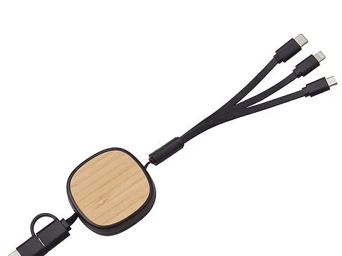 Универсальный кабель с ретрактором 3-в-1 Retrax, черный