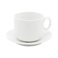 Чайная пара фарфоровая 280см³ капучино в коробке