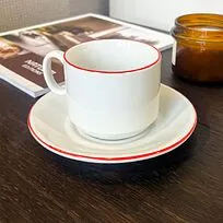 Чайная пара фарфоровая 220см³ экспресс Палитра, красный, в коробке