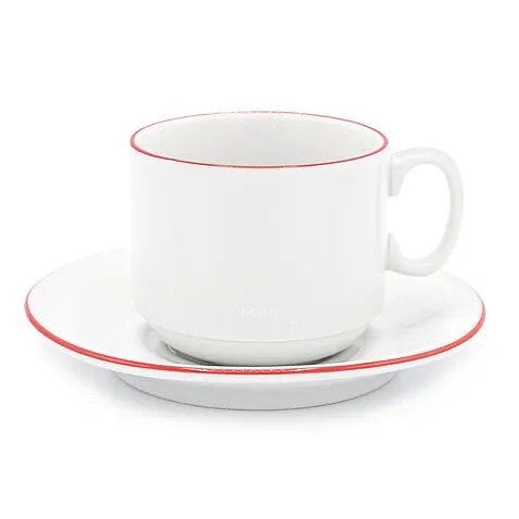 Чайная пара фарфоровая 220см³ экспресс Палитра, красный, в коробке
