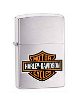 Зажигалка ZIPPO Harley-Davidson, с покрытием Brushed Chrome, латунь/сталь, матовая, серебристый
