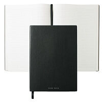 Блокнот с богатой и гладкой текстурой обложки Note pad A4 Stripe Soft Black, черный