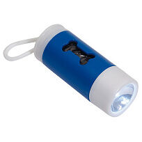 Фонарик DOGS HELPER. LED,  пластмассовый корпус отсек для пакетов, синий