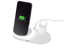 Складная зарядная станция с беспроводной зарядкой Flashport, 15 Вт, белый (Р)