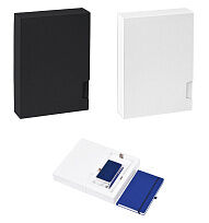 Коробка POWER BOX, из картона с местом для повербанка, ручки, блокнота или ежедневника А5, 25,6х17,6х4,8 см