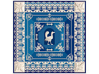 Платок Птица дивная, синий