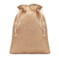 Маленькая подарочная сумка JUTE SMALL из джута, 14 х 22 см, натуральный